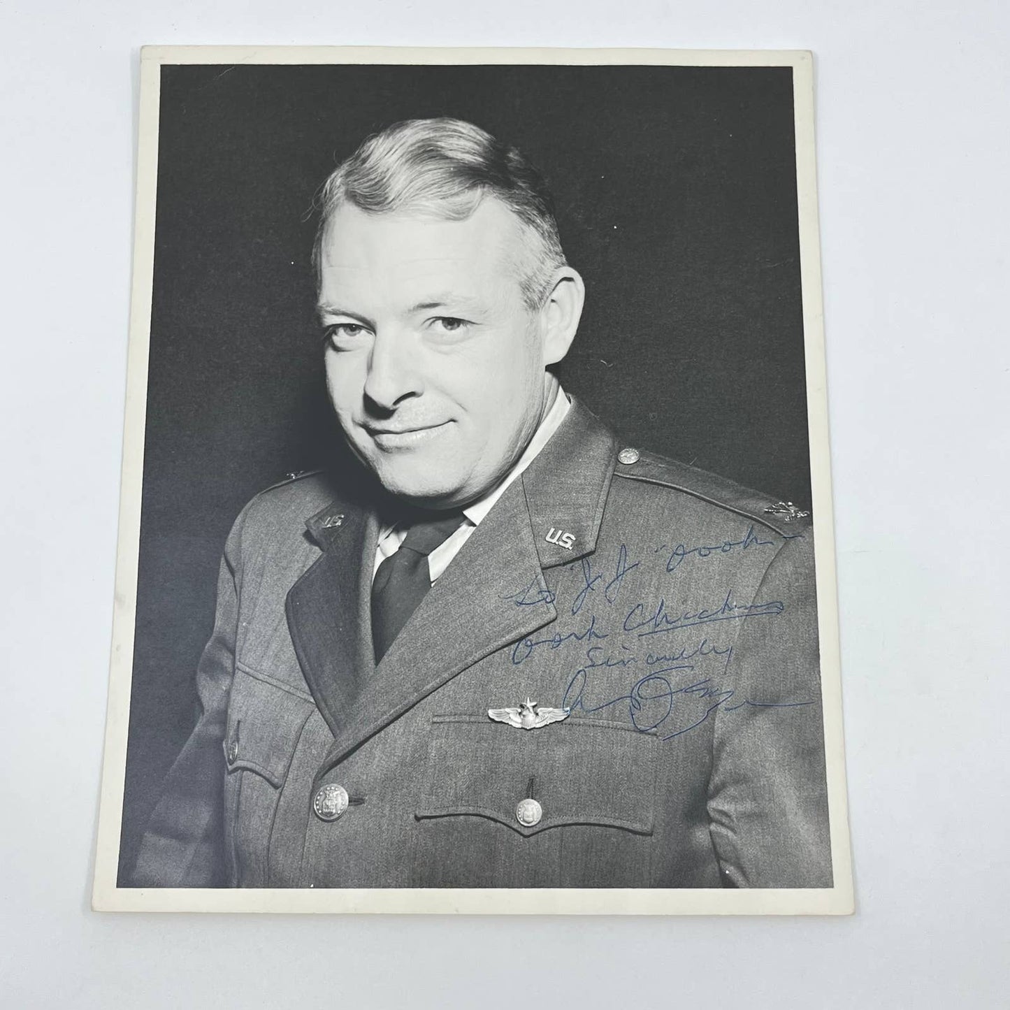 1950s Signed Photo Flight Test Pilot USAF Officer Pilots Aviation 8x10” AB2