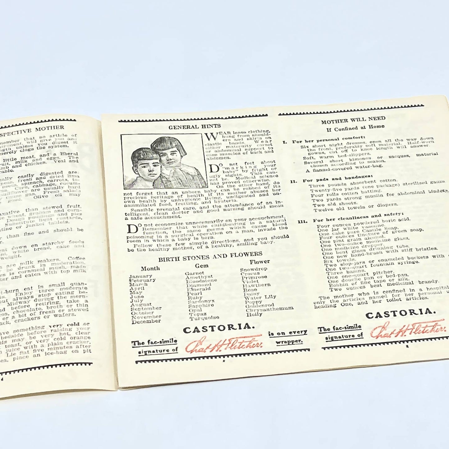 1917 Babyology Booklet Fletcher’s Castoria Baby Castor Oil Promo AC3