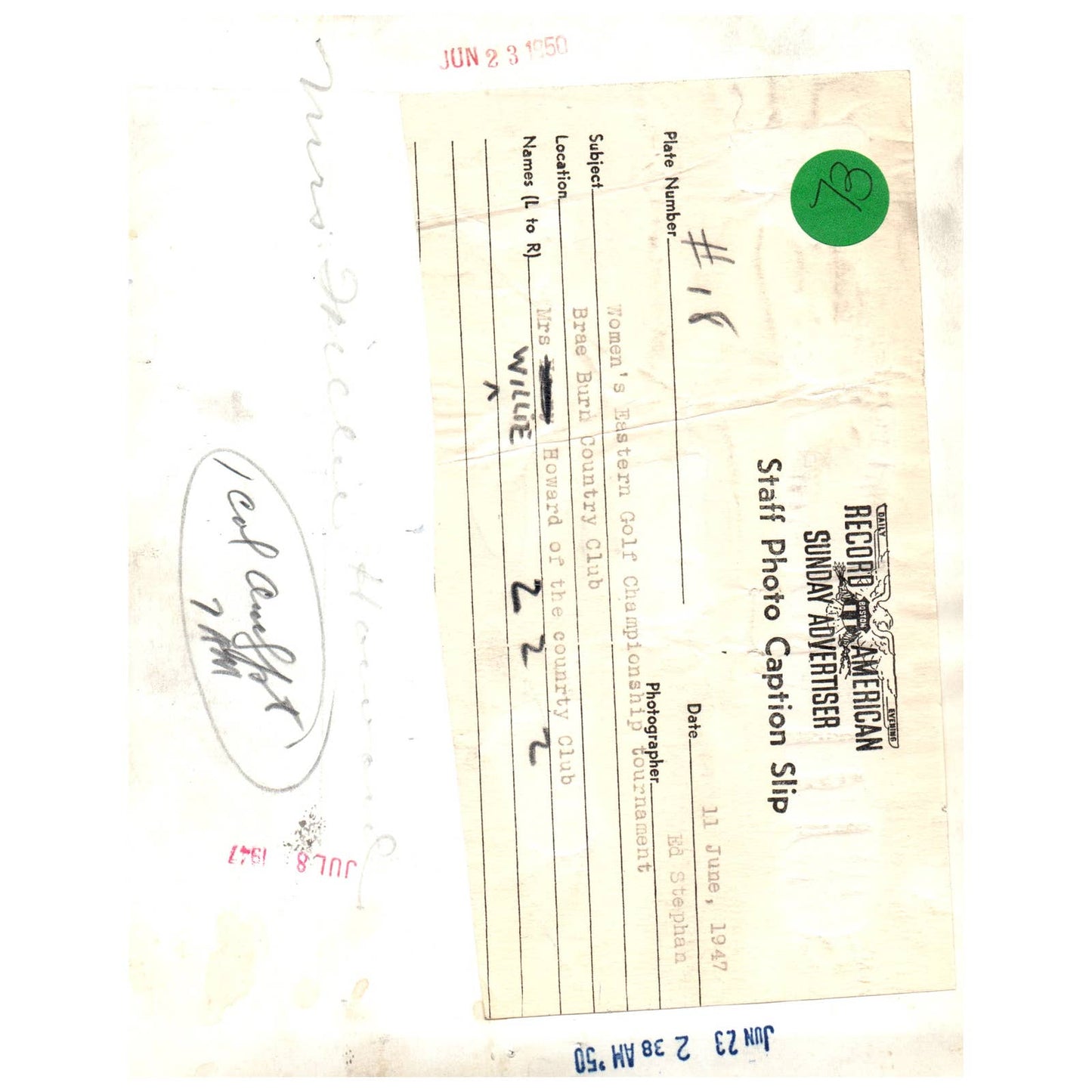 1947 Original Press Photo Ladies' Golf Willie Howard Brae Burn ~6x8 AD1