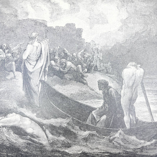 Original 1880s Gustave Dore Engraving Divine Comedy they conferr'd not long FL4