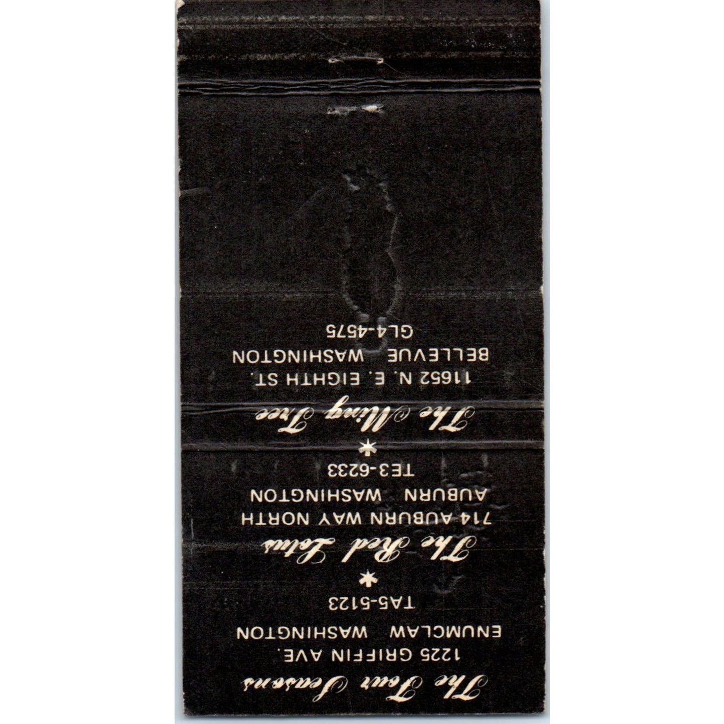 The Red Lotus Restaurant Auburn Washington Advertising Matchbook Cover MM9-6