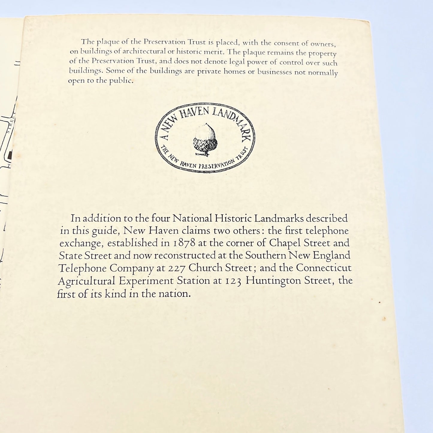 1970s A Walking Tour Guide to Historic New Haven Tourist Booklet & Map L4-6