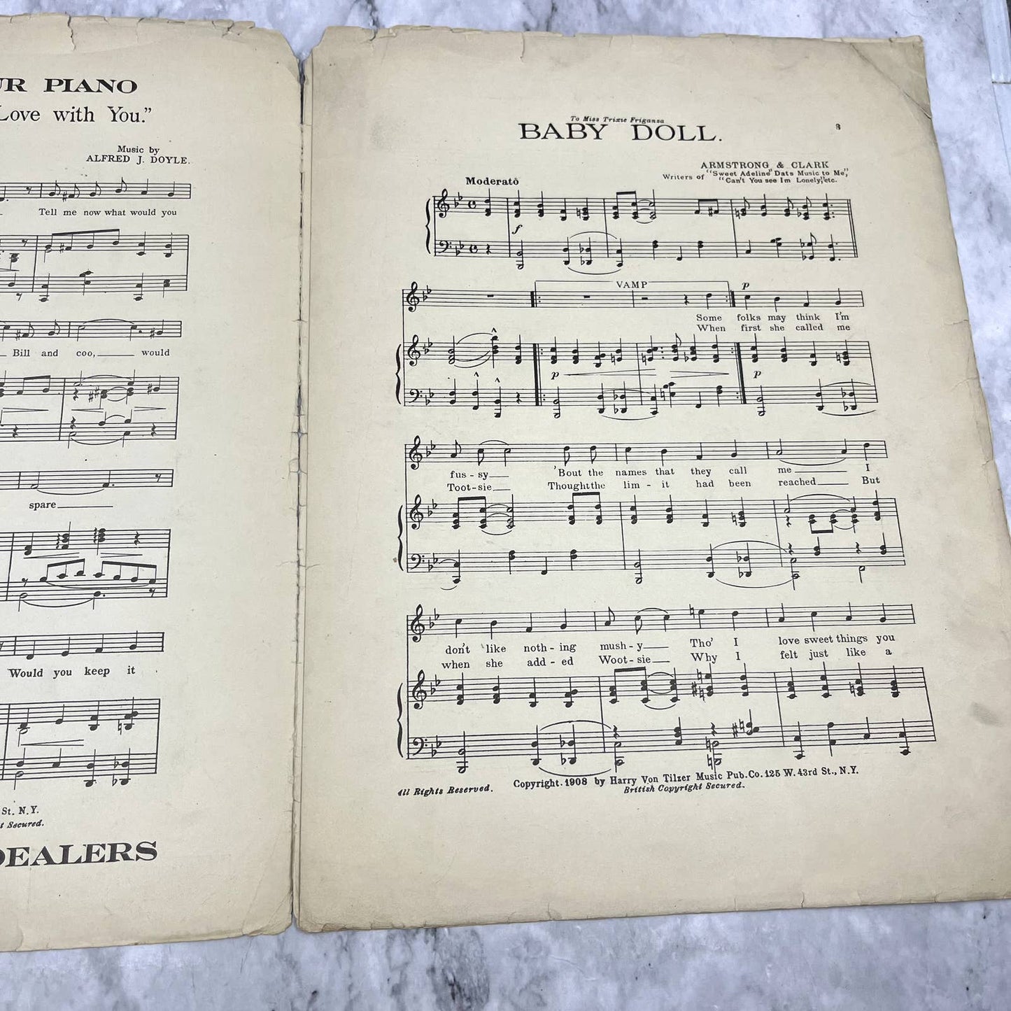 Baby Doll Armstrong and Clark 1908 Sheet Music TK2-SM2