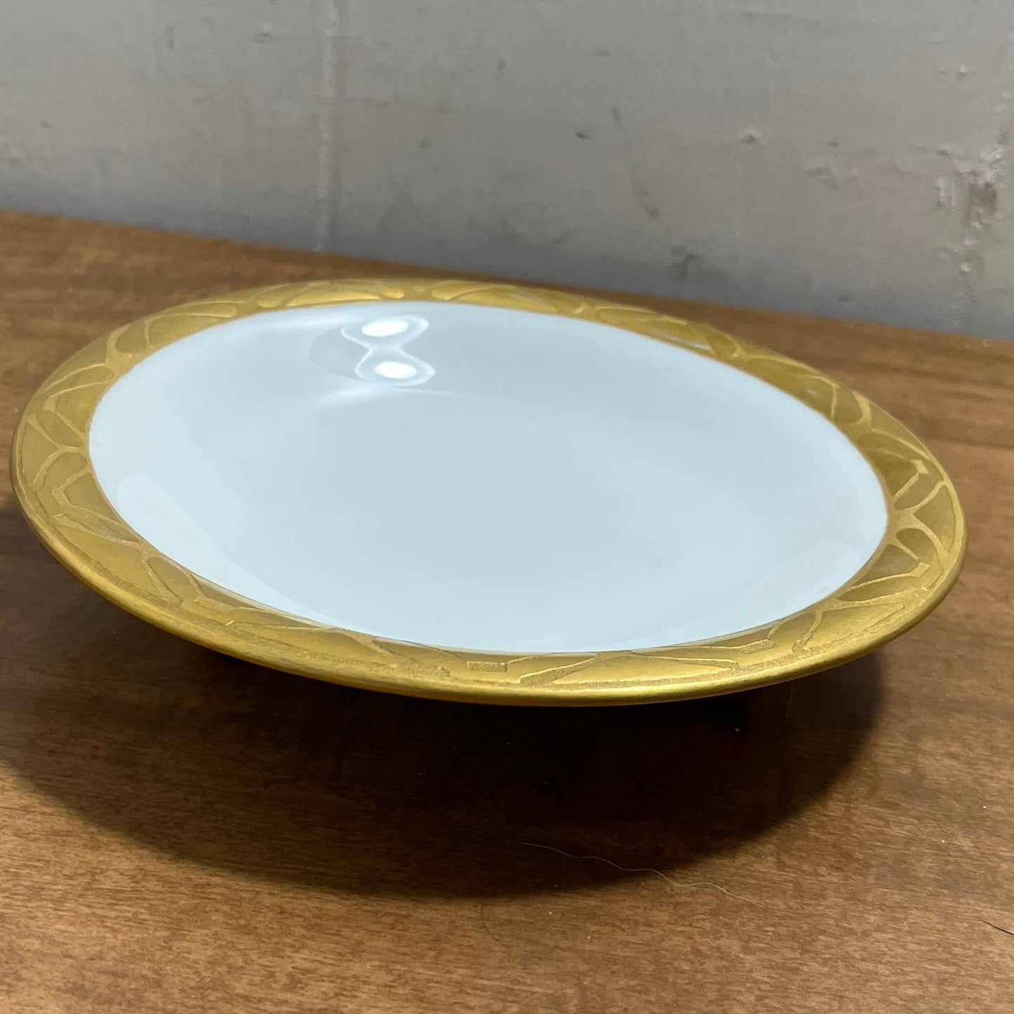 Vintage Porcelain Royal Bavaria Tray Gold Tone Footed A. Young 7” TA5