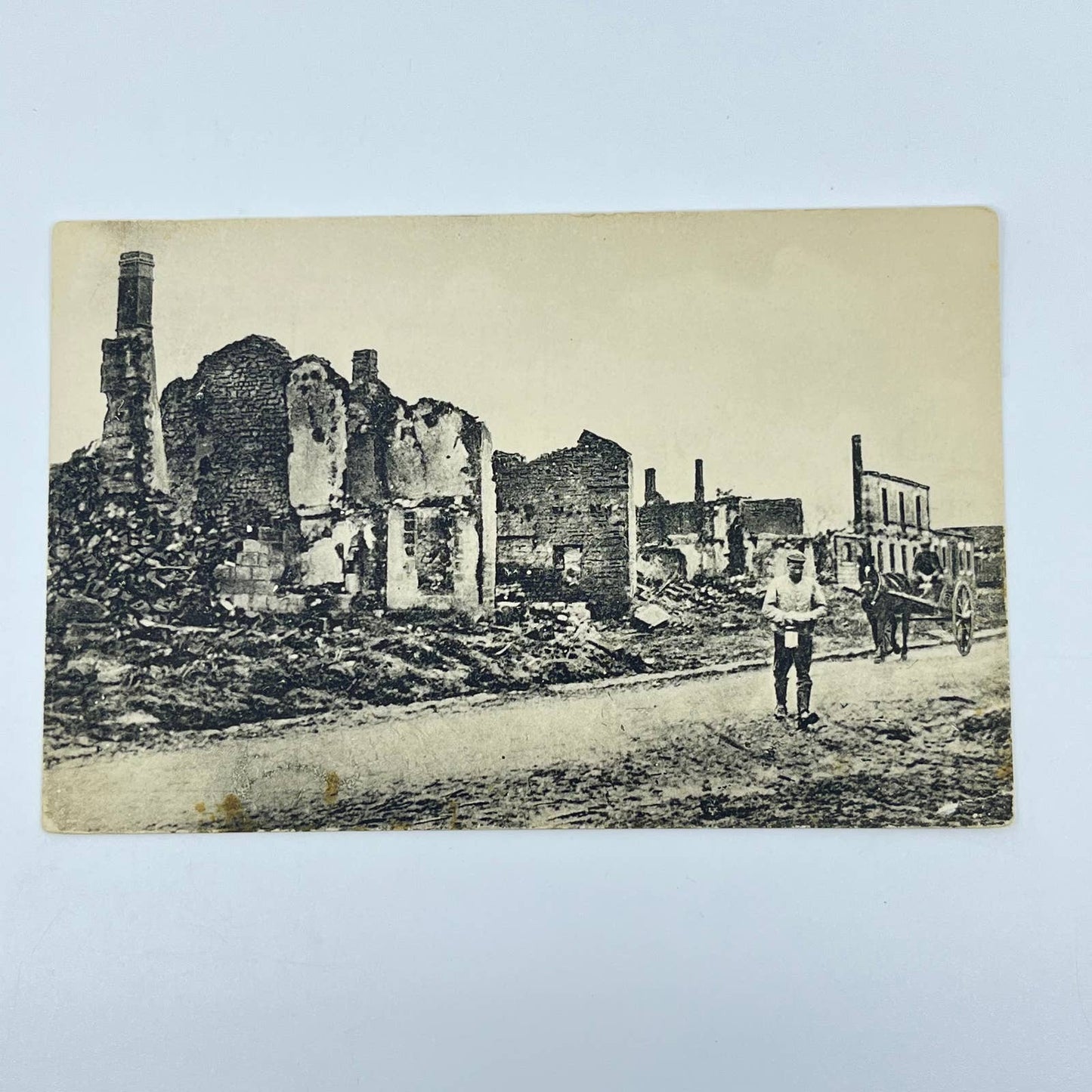 1917 Postcard WWI City in Ruins Binarville France SC9
