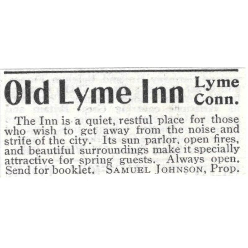 Old Lyme Inn Samuel Johnson Lyme CT - 1903 Original Ad TJ8-7-7