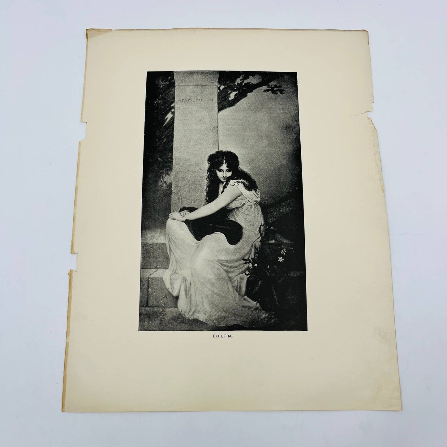 1880s Victorian Art Print Engraving ELECTRA E. Teschendorff