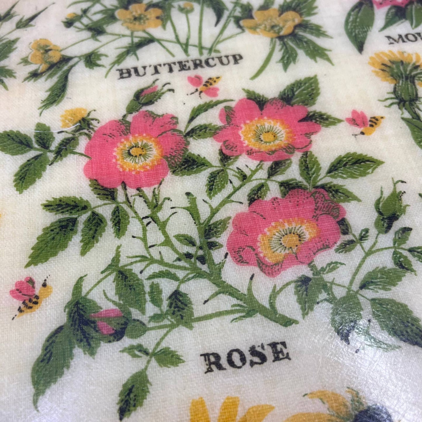 Retro Fiberglass Artmor Serving Platter Tray Floral Botanical Boho 15" TG8