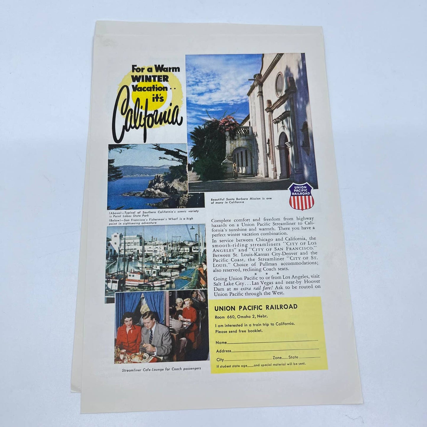 1920s Art Deco Railroad Ads Lot of 5 Union Pacific Santa Fe Western Star AB2