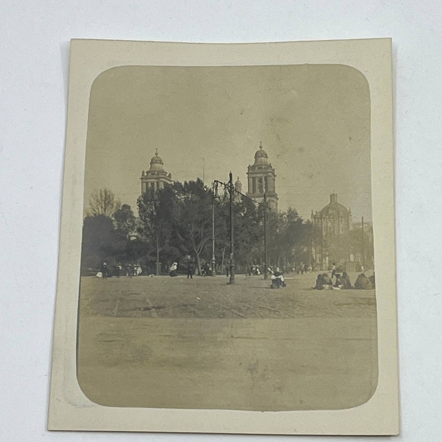1903 Original Sepia Photograph The Plaza and Zocalo in Mexico City AC7