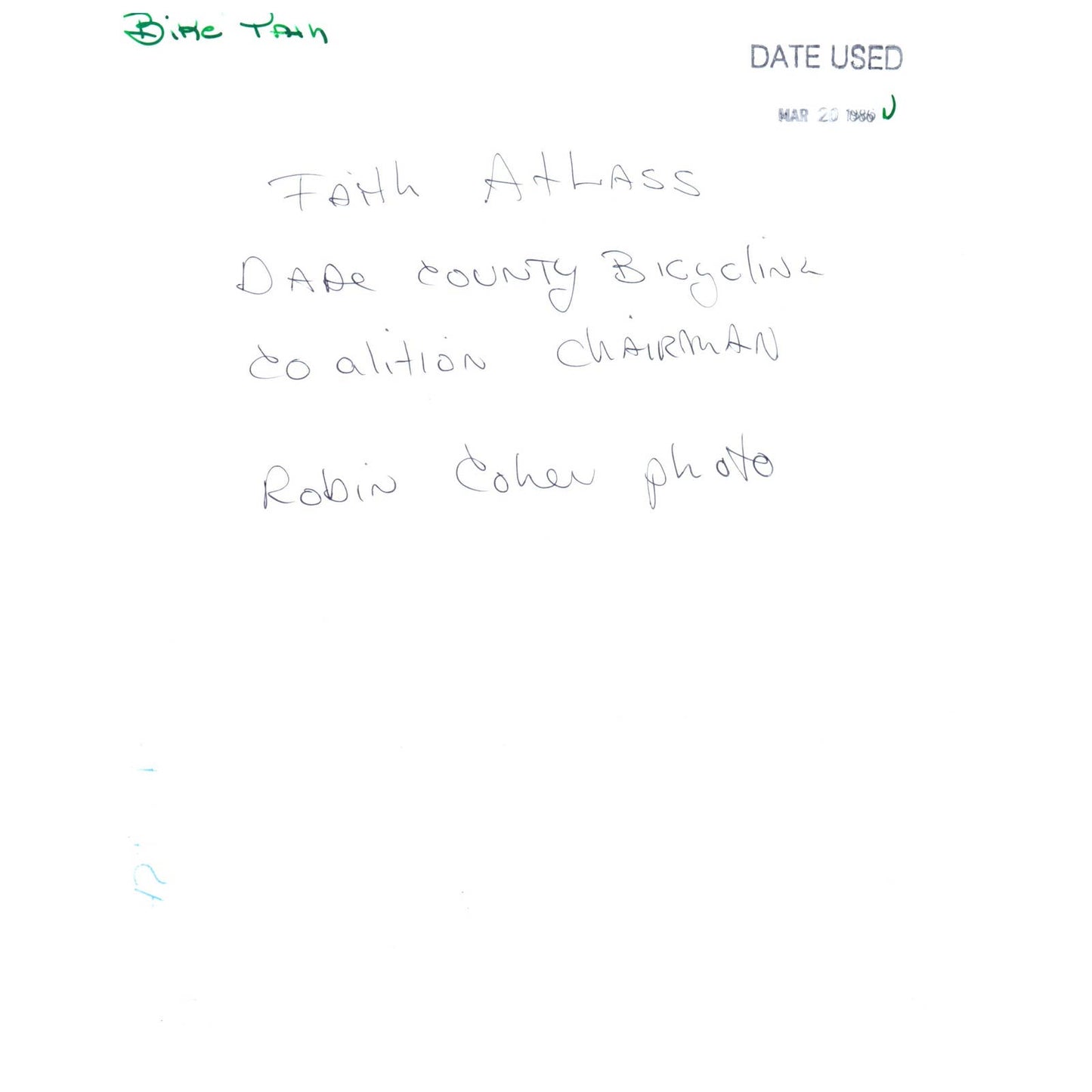 1986 Press Photo Faith Atlass Dade County Bicycling Coalition Chairwoman AD3