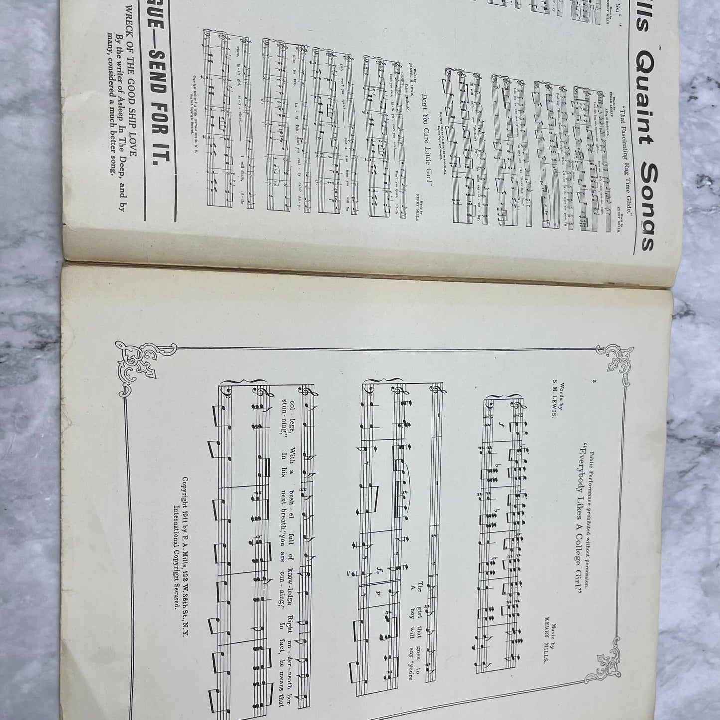 1911 The Fascinating Widow Everybody Likes a College Girl Sheet Music TJ4