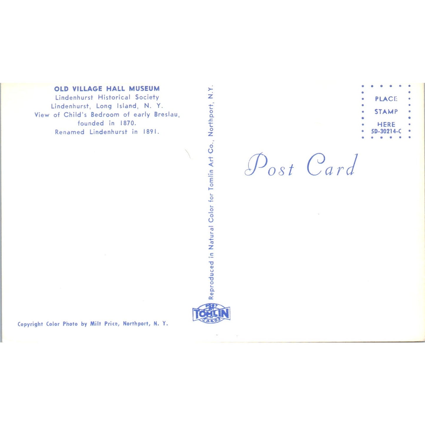 Old Village Hall Museum Child's Bedroom of Early Breslau Original Postcard PB10