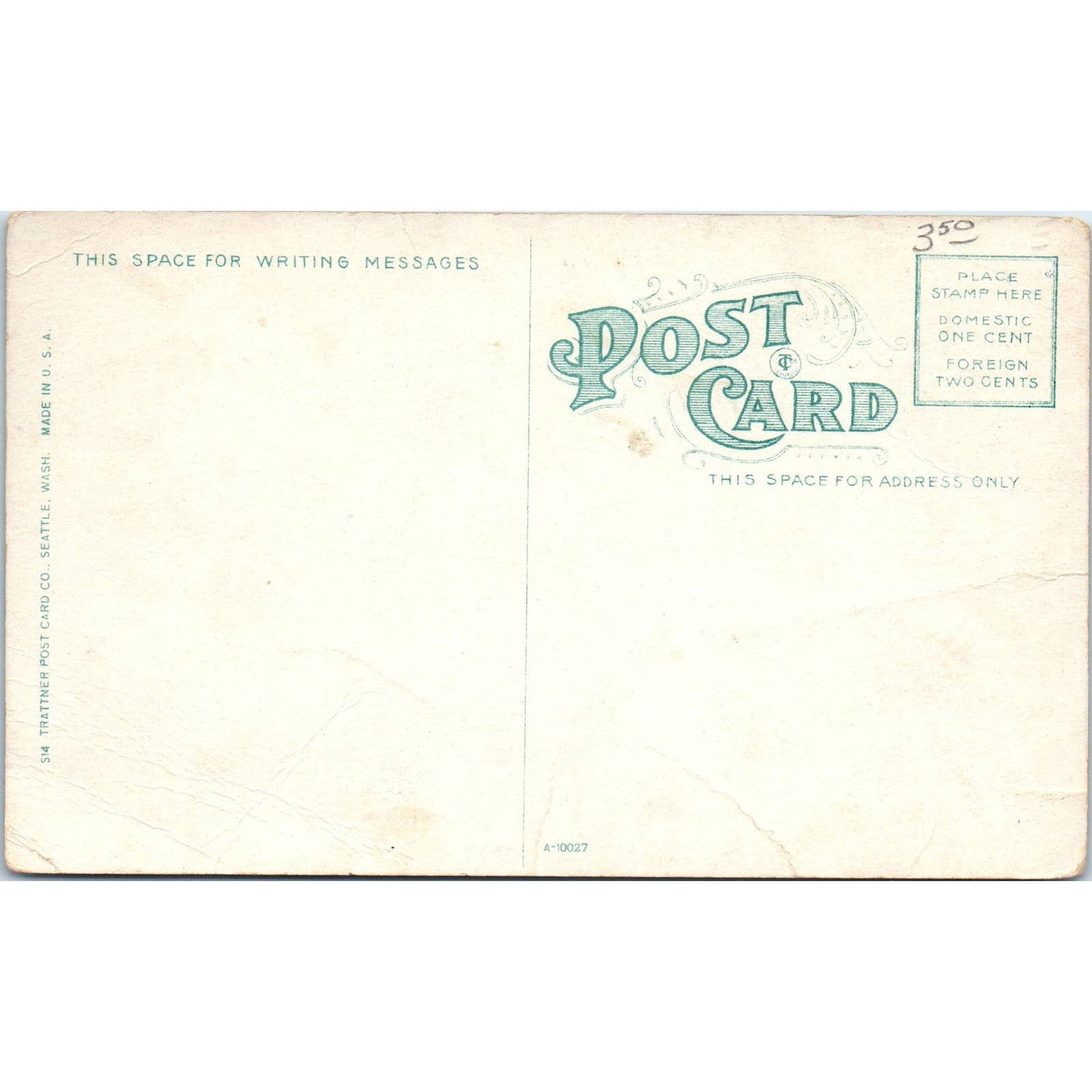 Antique Postcard The Epler Cafeteria Interior Second Ave Seattle Washington TD9