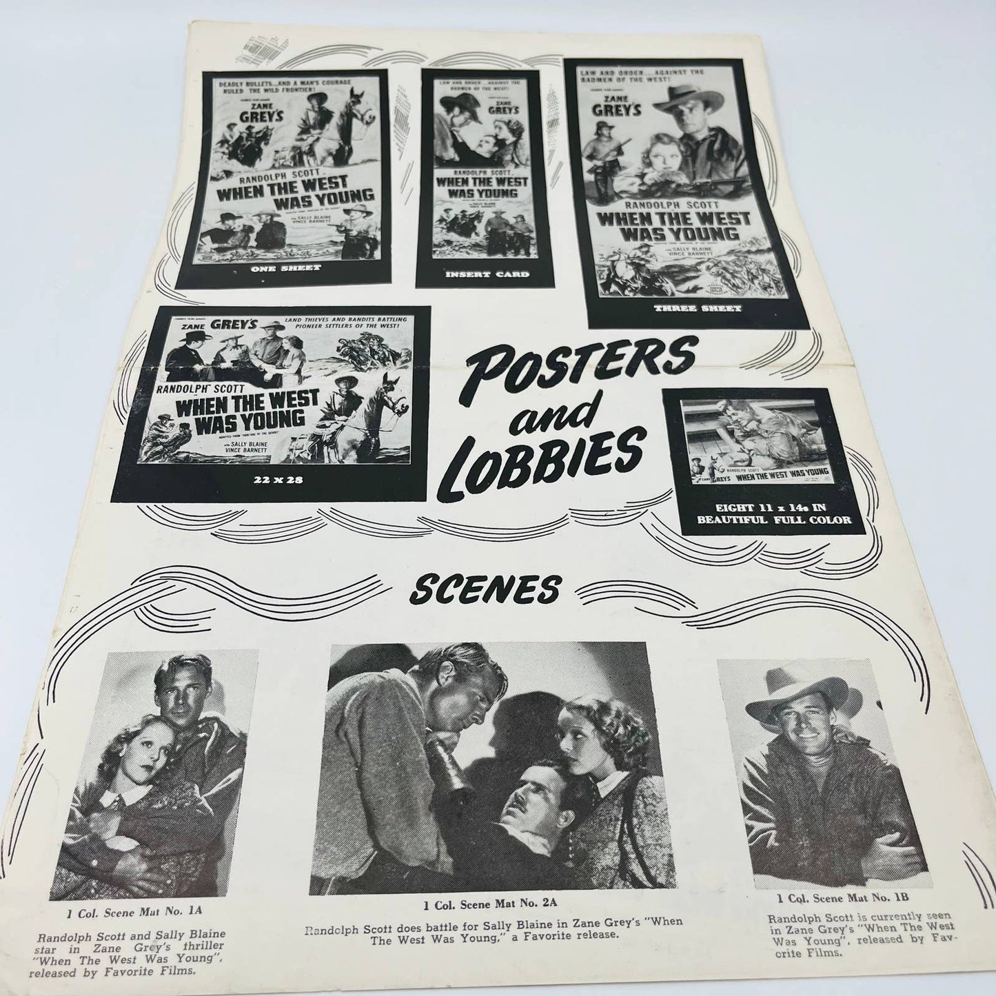 Zane Grey's When the West was Young Original Pressbook Randolph Scott 11x17 FL1