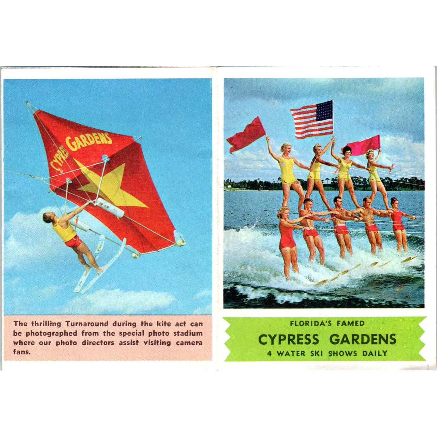 1960s Florida Cypress Gardens Florida Water Ski Show Fold Out Brochure SE5