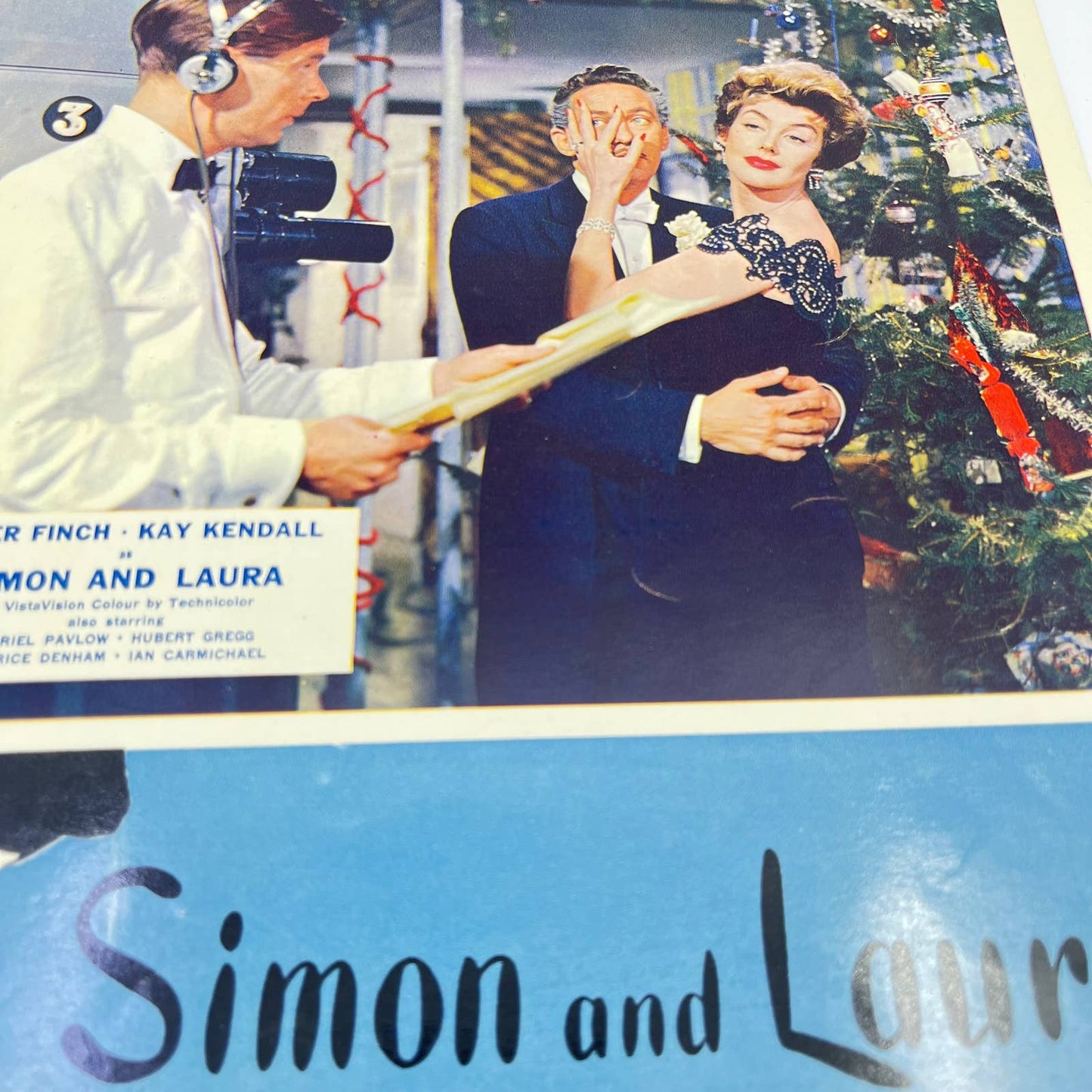 1956 SIMON AND LAURA Movie Lobby Card UK Peter Finch Kay Kendall 11x14” FL3