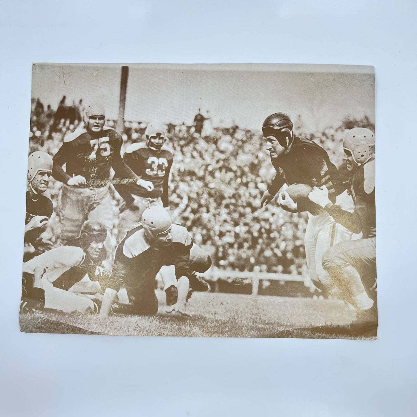 Vintage Old Time Football Photo Print Poster Leather Helmets 11x14” FL3