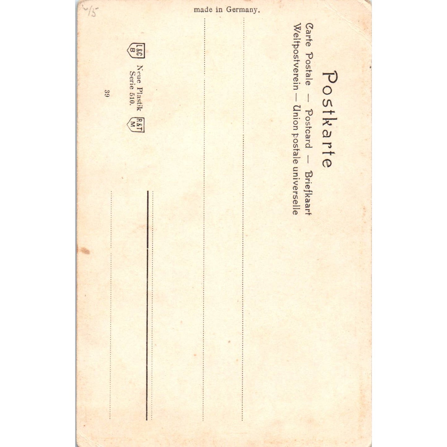 German Face in Flower Veilchen c1910 Original Postcard TK1-27