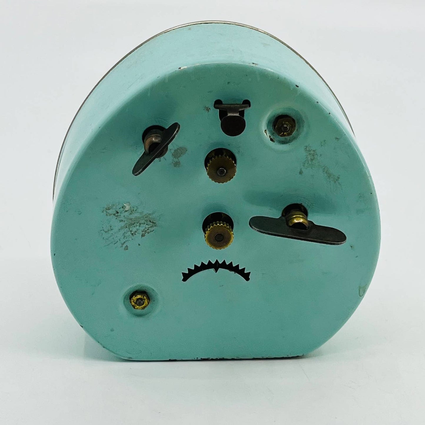 MCM Atomic Ingraham Alpine Comet Retro Wind Up Alarm Clock Turquoise Teal TC1