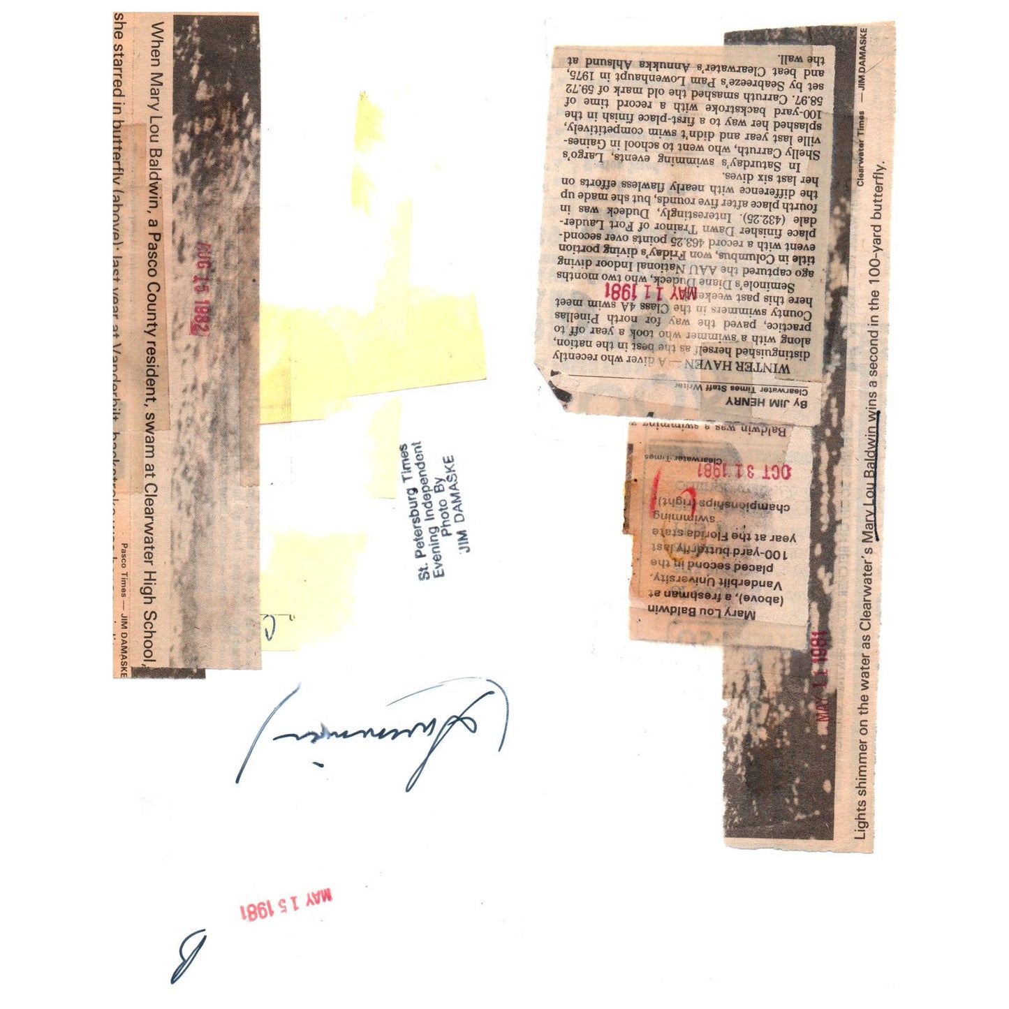 1981 Press Photo Mary Lou Baldwin Butterfly Swimmer Florida State Champs AD3