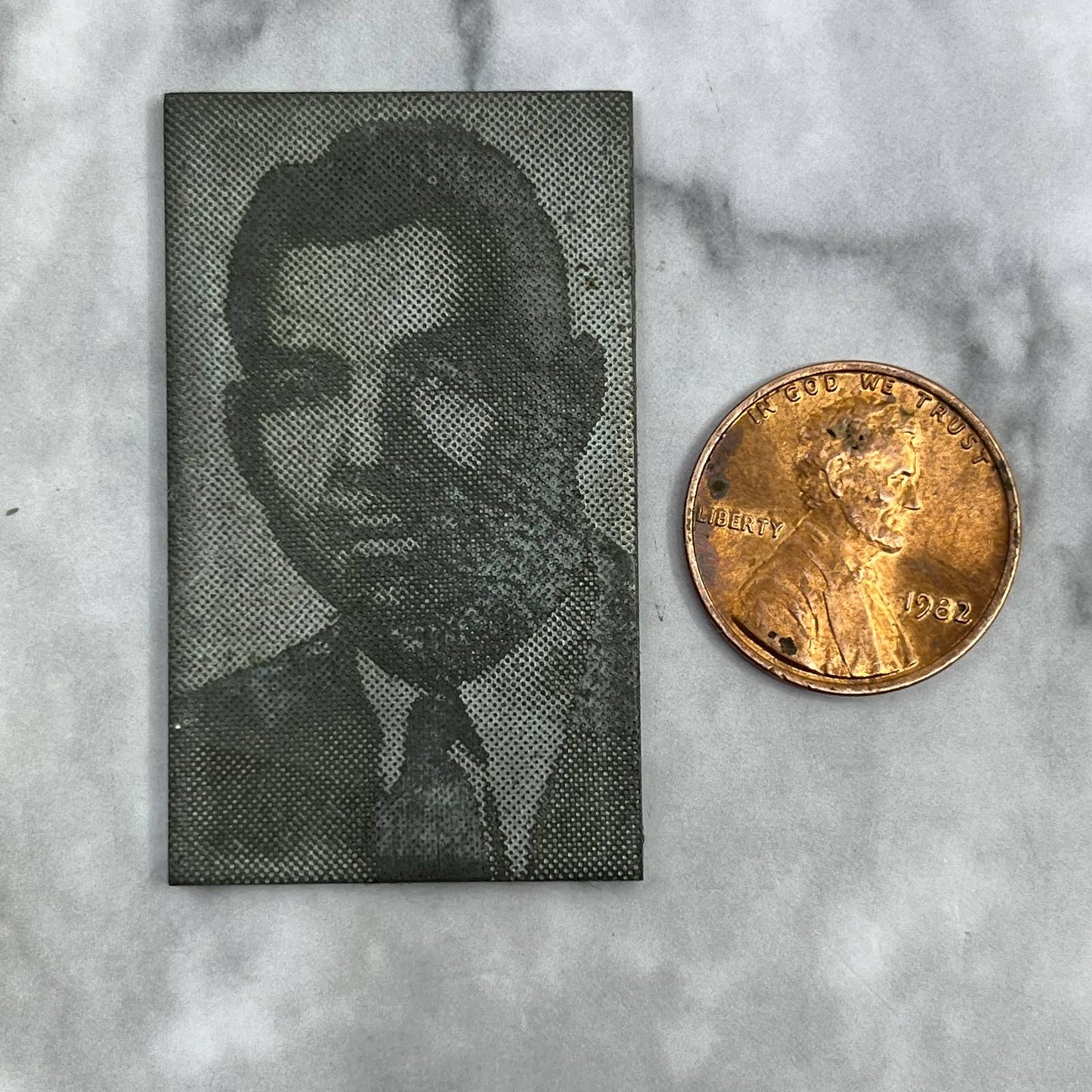 Vtg Printing Letterpress Printers Block Plate Photo Portrait Man in Suit TJ513