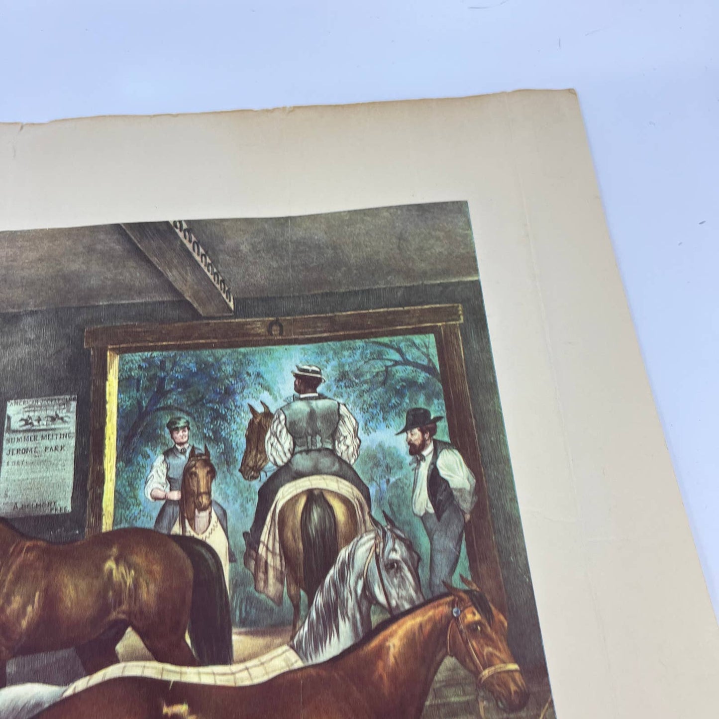 CURRIER & IVES Art Print Trotting Cracks At Home mid 1800s Farrier Shoer FL5