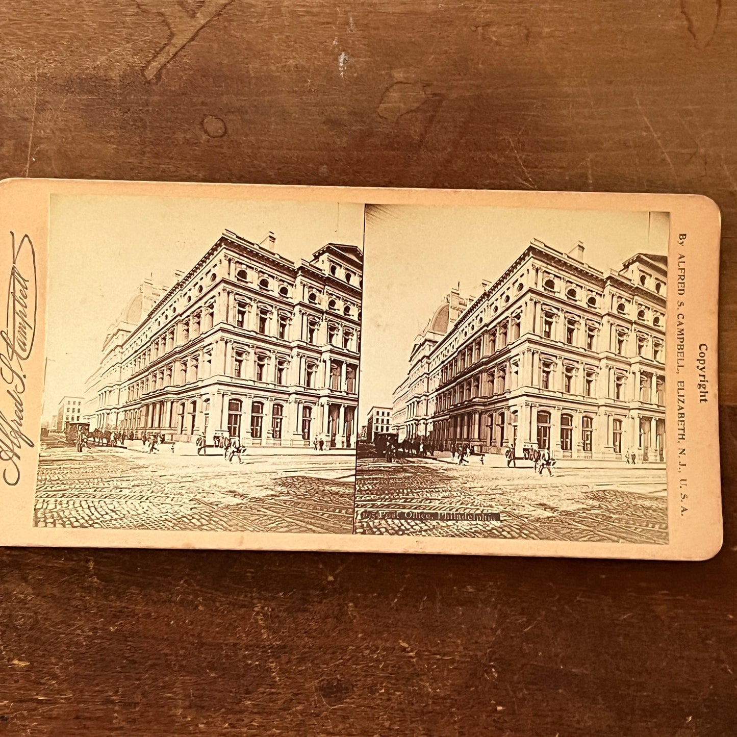 Post Office, Philadelphia c1880 Antique Stereoview Card H2-3