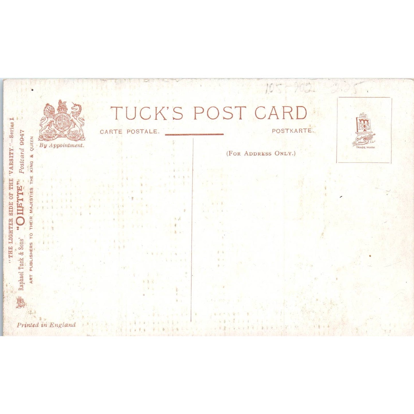 The Varsity - End of Term Raphael Tuck Oilette Original Postcard TK1-P14