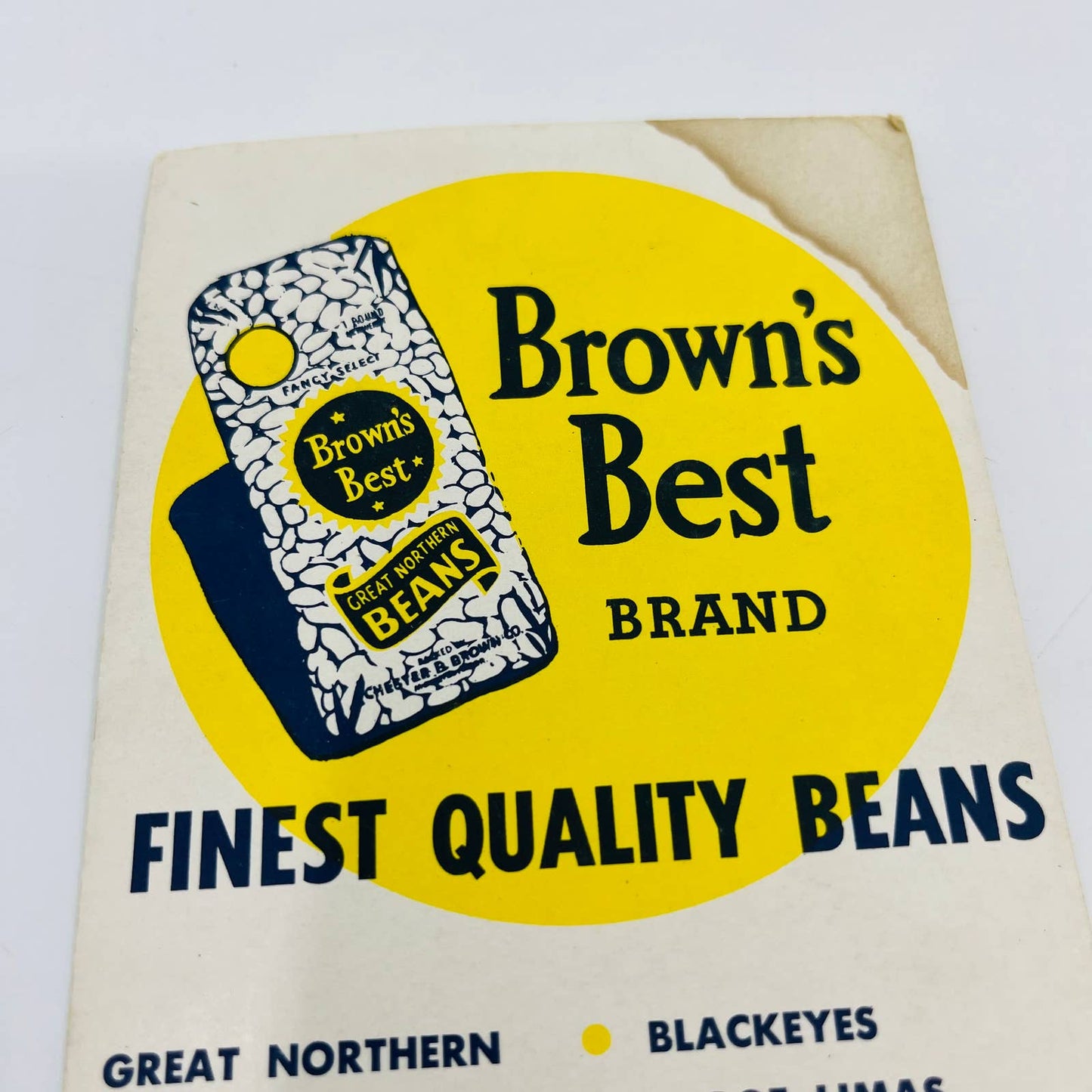1900s Blotter Brown’s Best Great Northern Beans Chester B Brown Chicago IL SB8