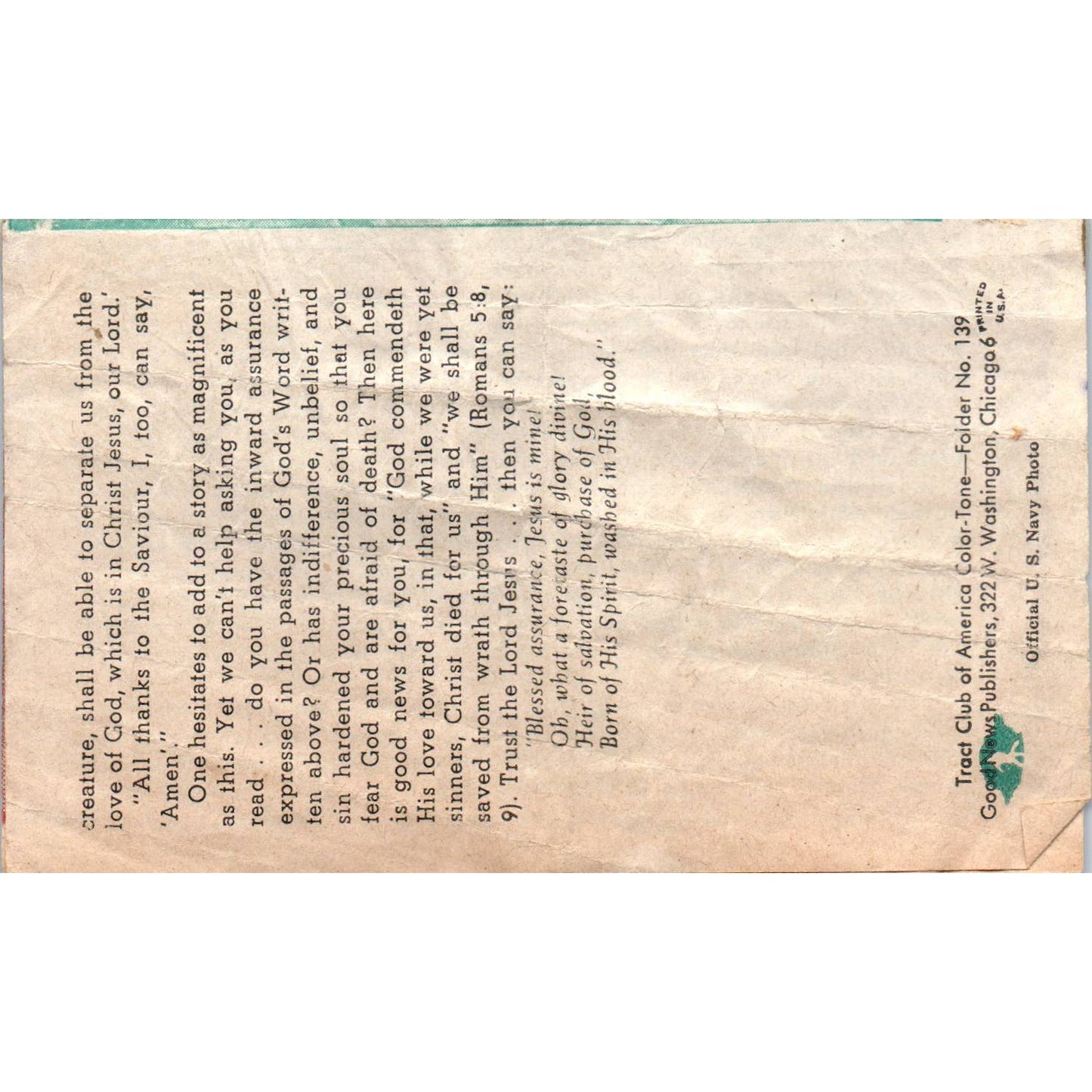 1940s Religious Christian Tract - I'll Never Forget - Good News Publishers SF2