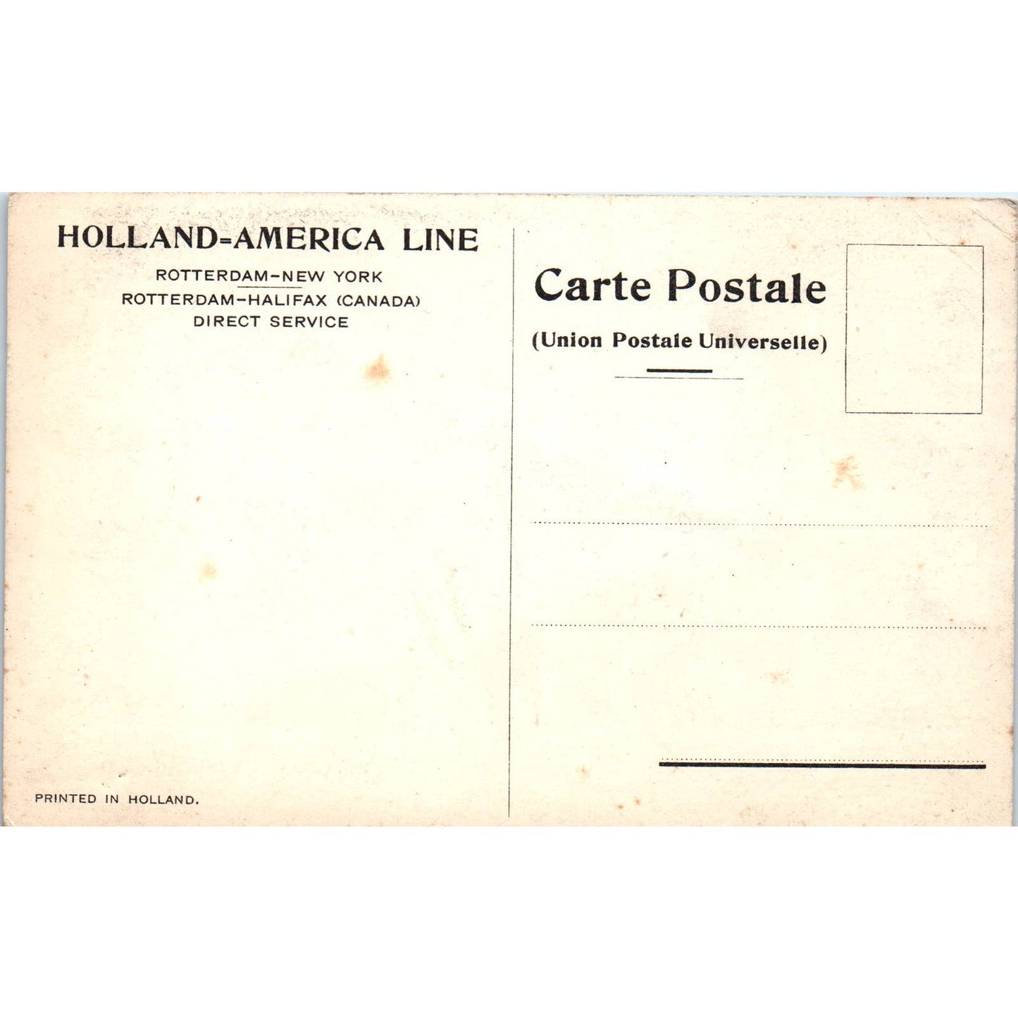 Holland-America Line TSS Veedam Steam Ship - Original Postcard TJ9-P1