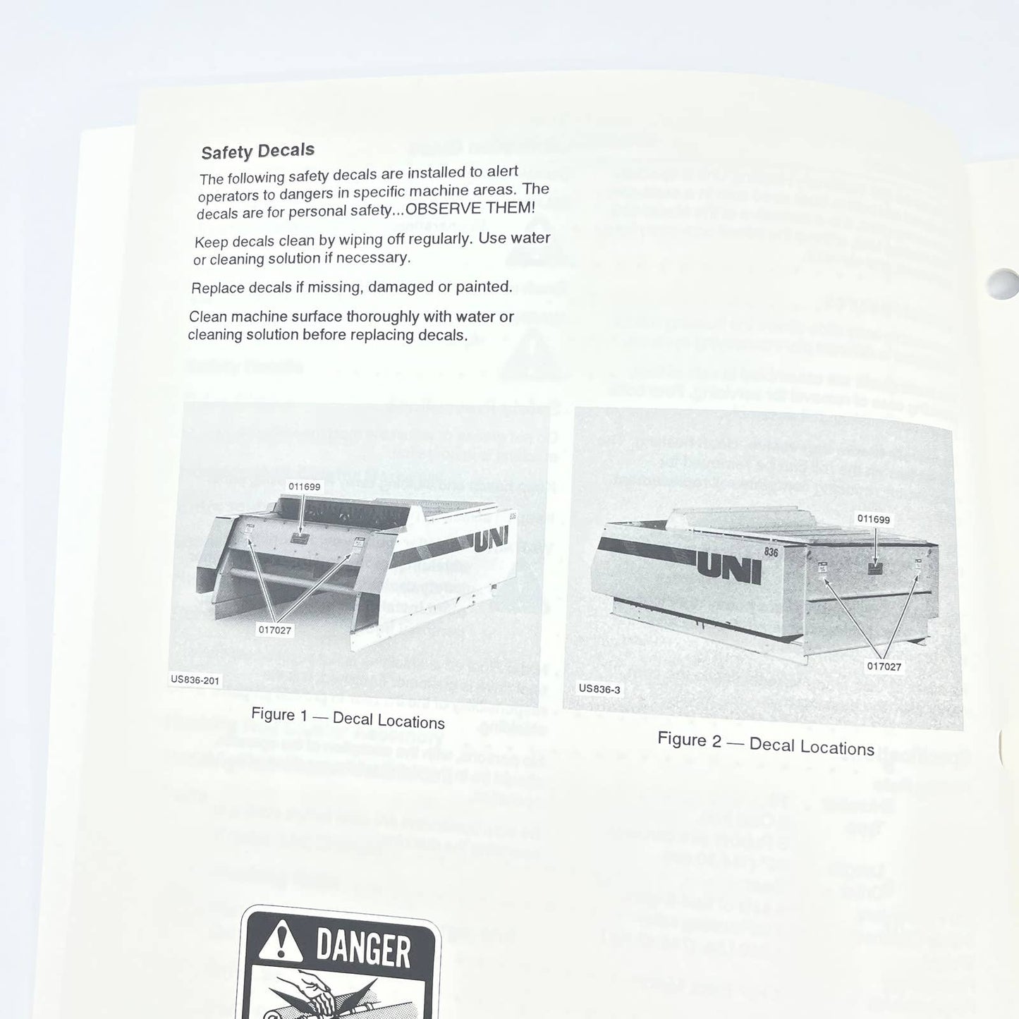 Original 1992 New Idea Operator's Manual 836 Stationary Husker US-406 & Up TB9