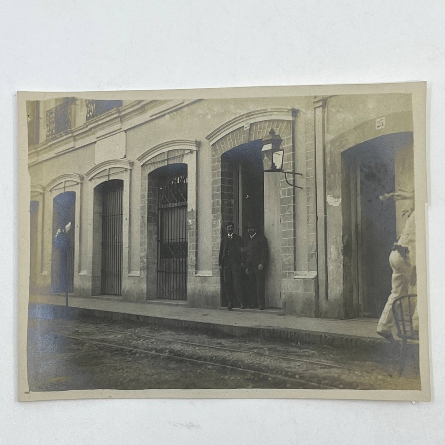 1903 Original Sepia Photograph Banco de Tabasco, San Juan Bautista Mexico AC7