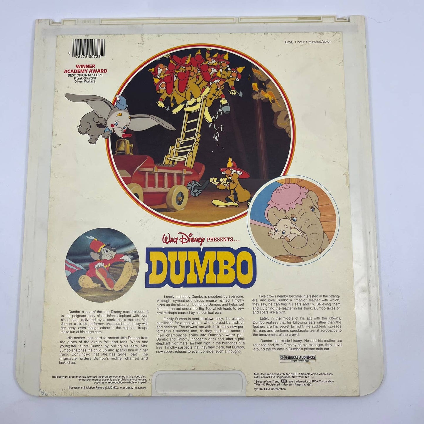 Walt Disney Presents DUMBO - RCA SelectaVision - CED VideoDisc TG5