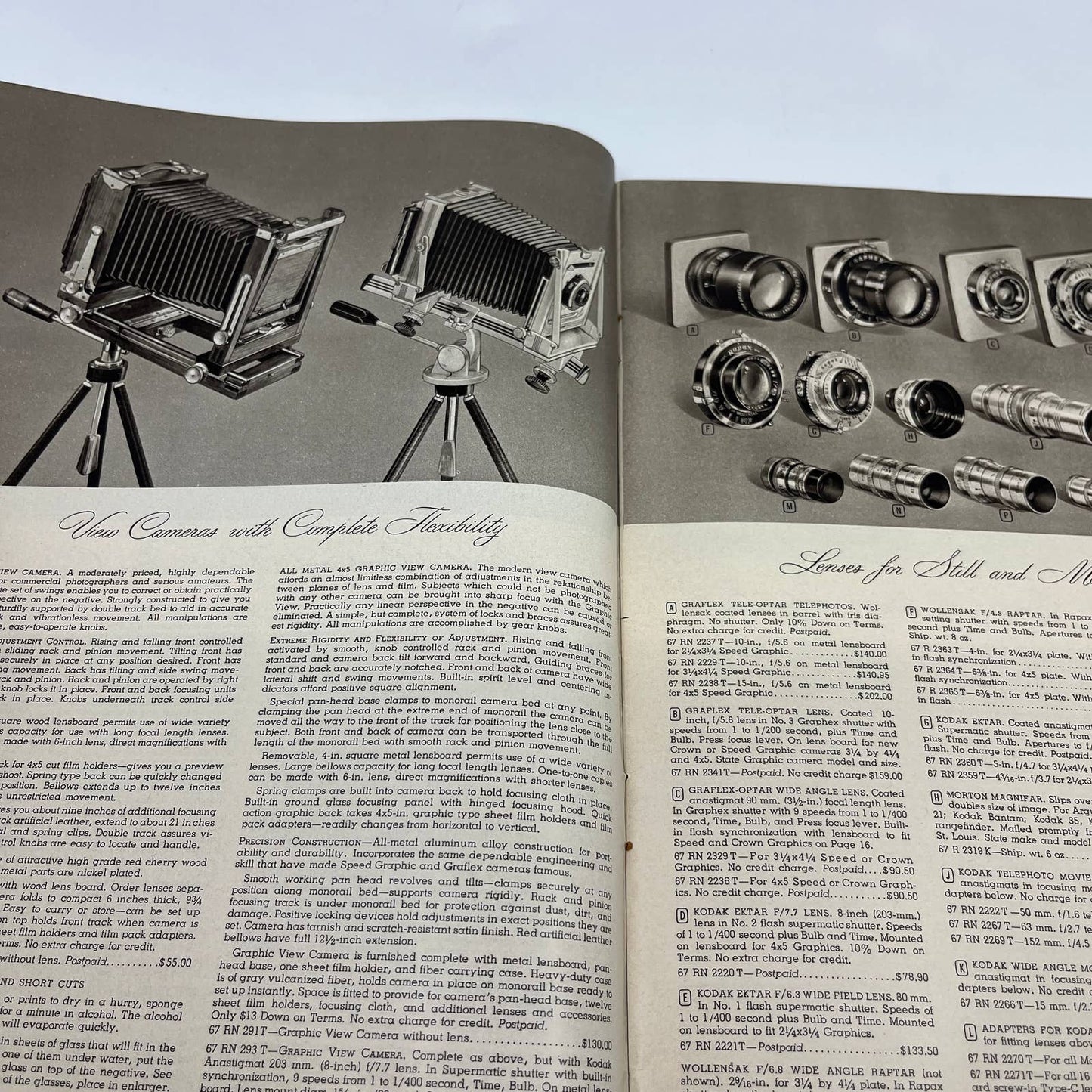 1949 Montgomery Ward Photographic Catalog Photography Cameras Kodak Ansco TG1