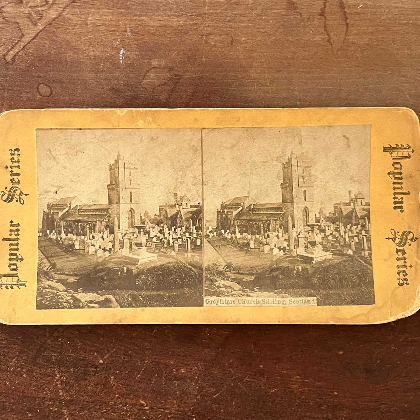 Greyfriars Church Stirling Scotland Antique Stereoview Card TJ9-V4