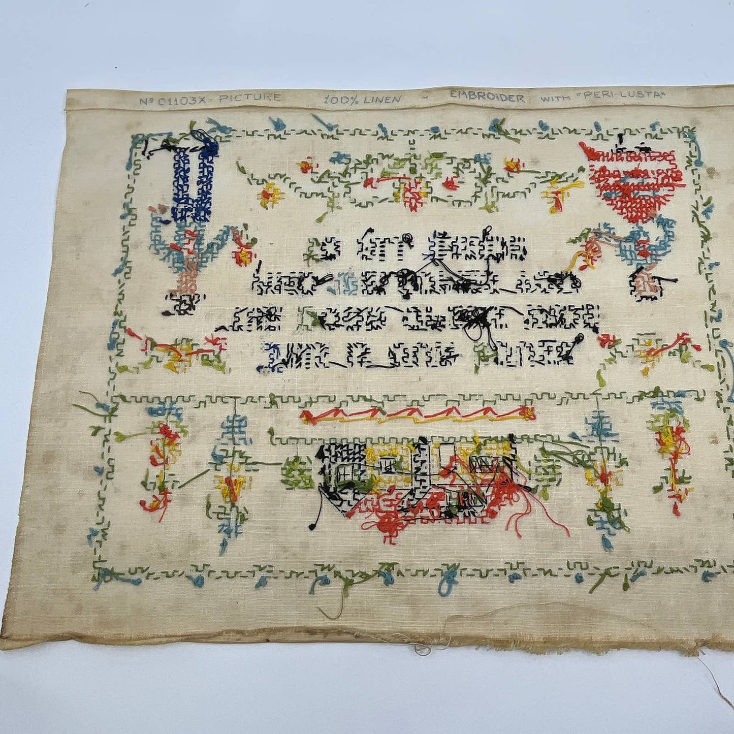 Vintage Cross Stitch Sampler This is our House... Welcomes You TG3