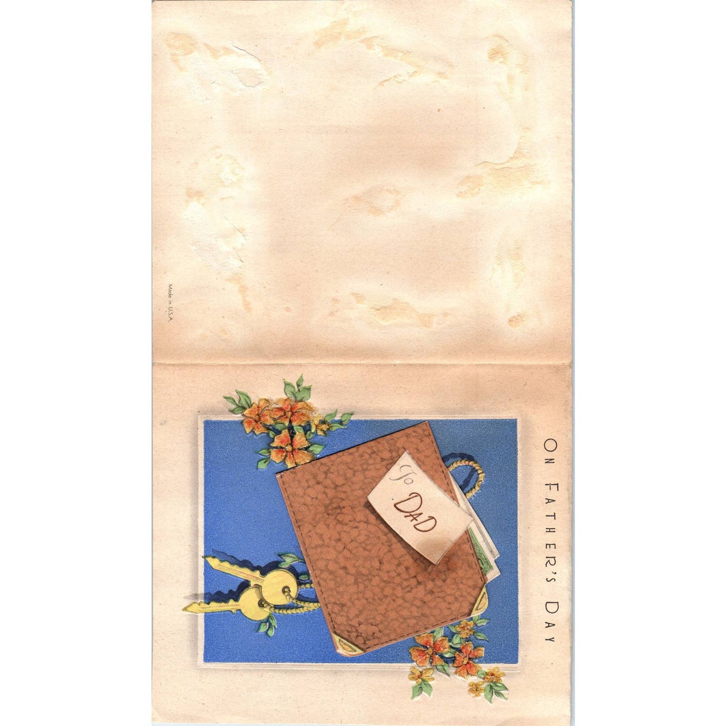 1947 Art Deco Father's Day Card Fold Out Wallet SF2