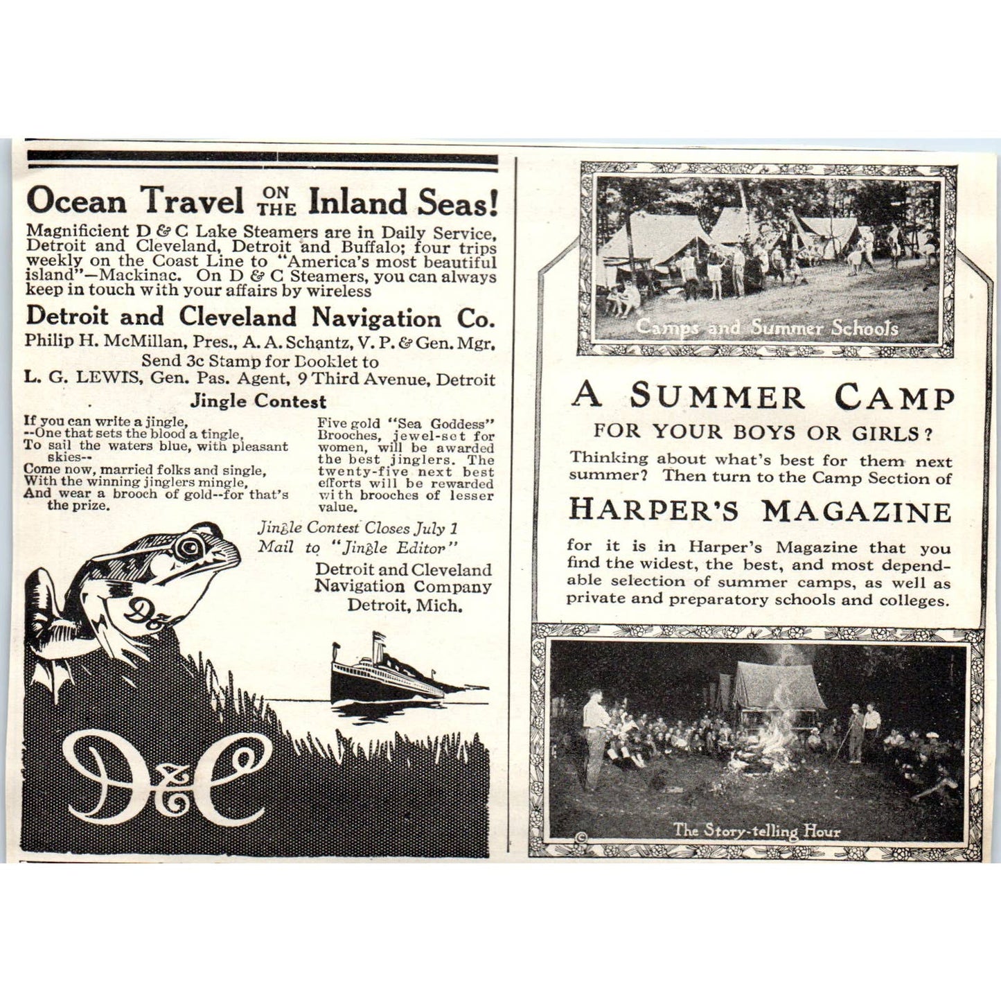 c1920 Harper's Magazine Ad - Hotel Sippican Marion MA Harry T. Miller EA3