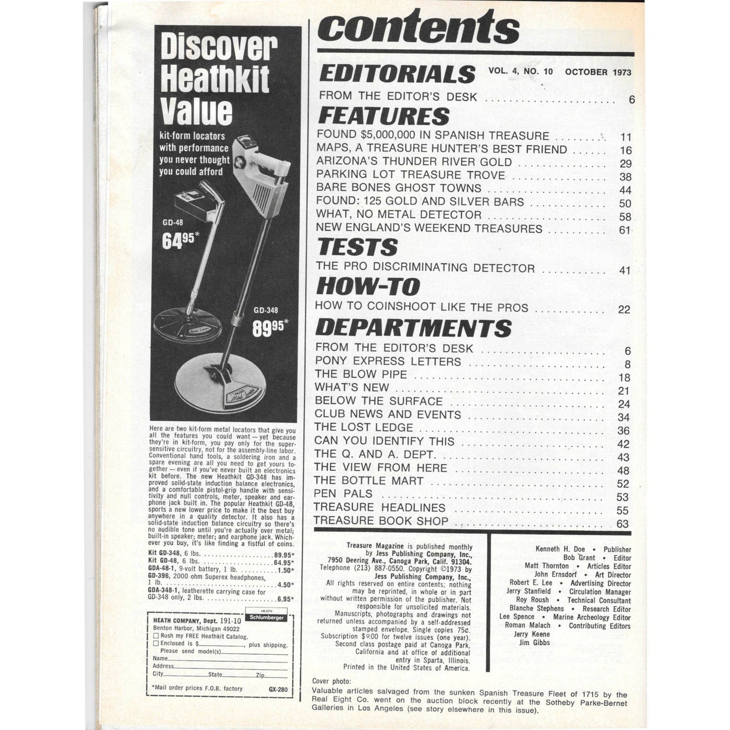 Treasure Magazine - Treasure Hunting Gold Mining Metal Detecting Oct 1973 M4
