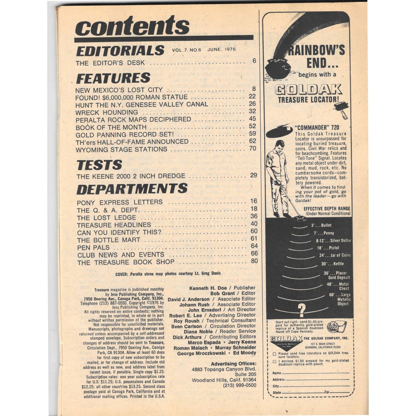 Treasure Magazine - Treasure Hunting Gold Mining Metal Detecting June 1976 M5