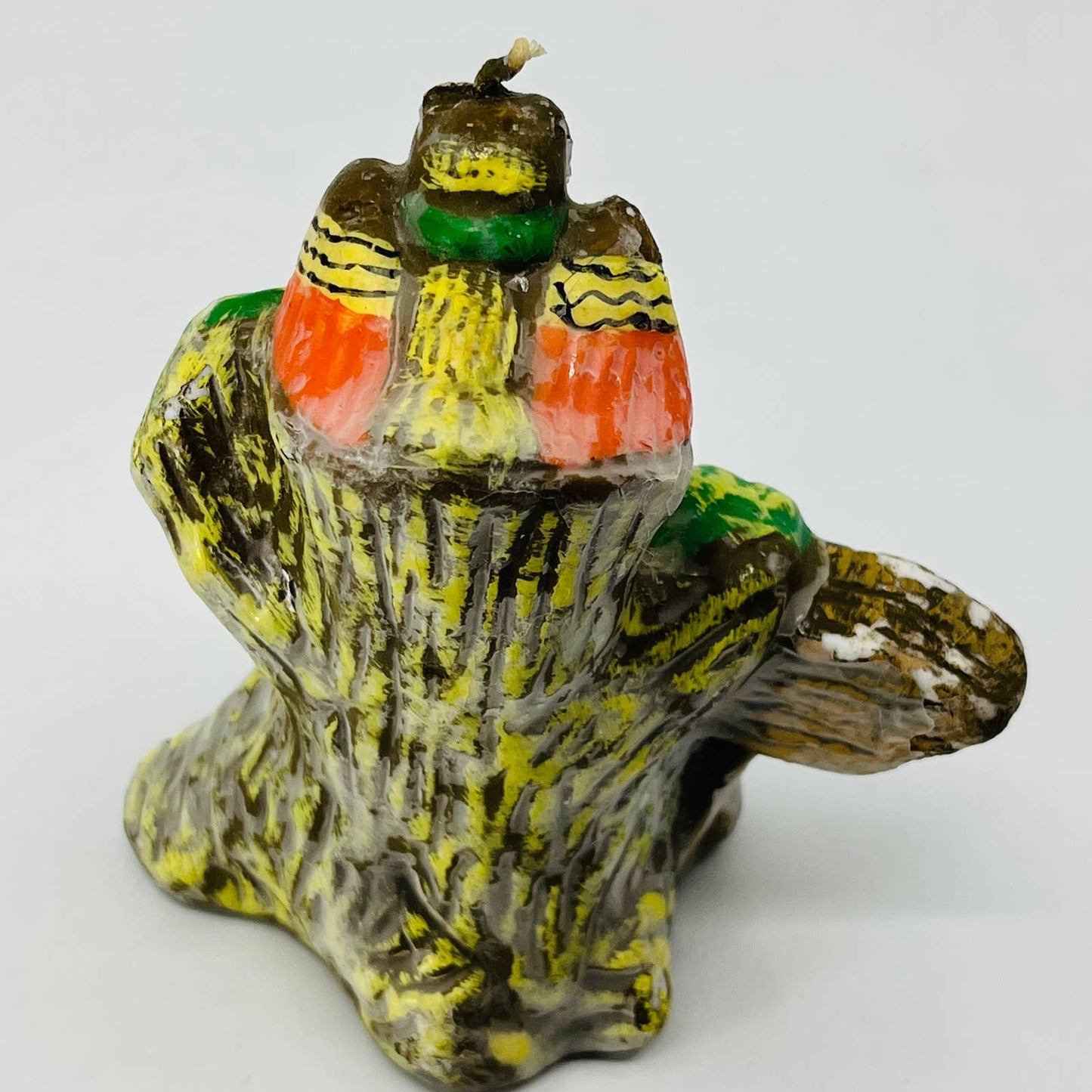 Vintage 1960s Halloween Candle 4.5" Cemetery Haunted Tree Owl SB5