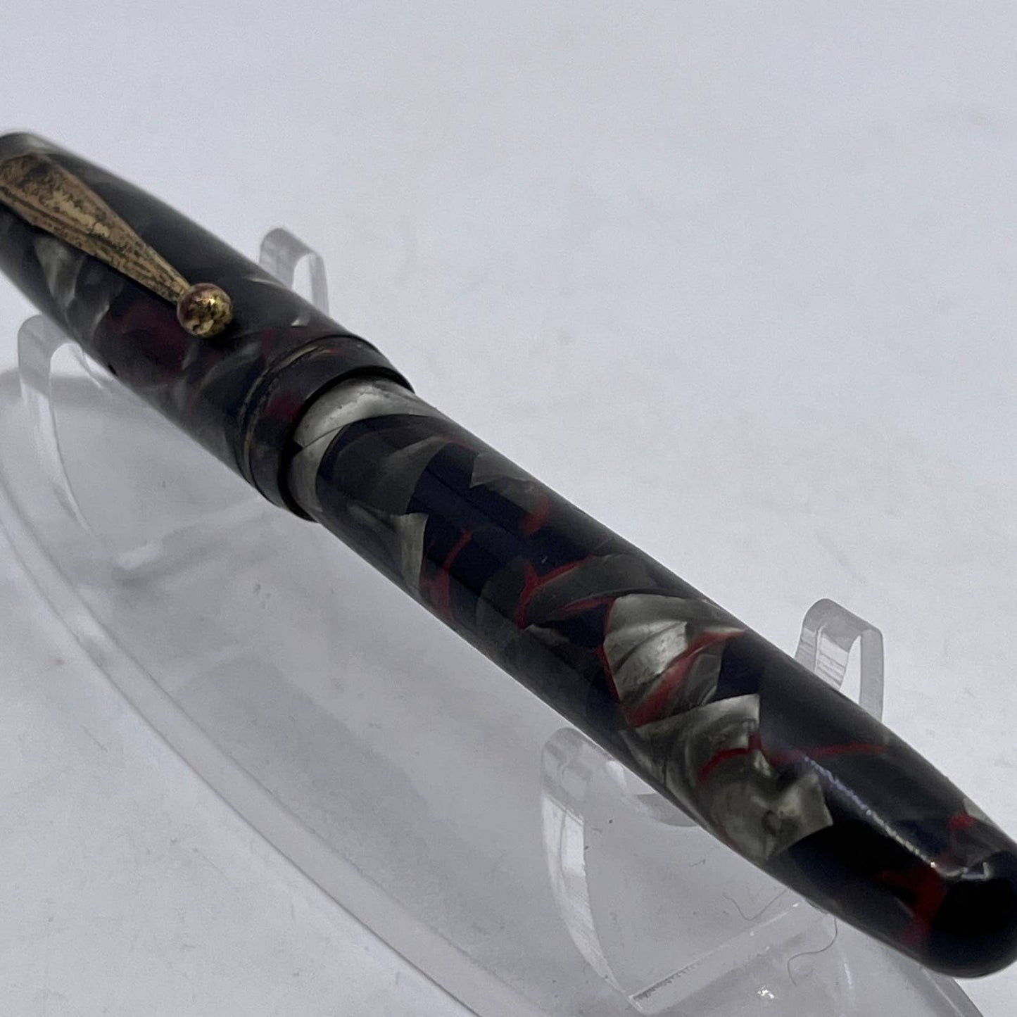 Parker Parkette Marble Red Black Gray Fountain Pen SE1