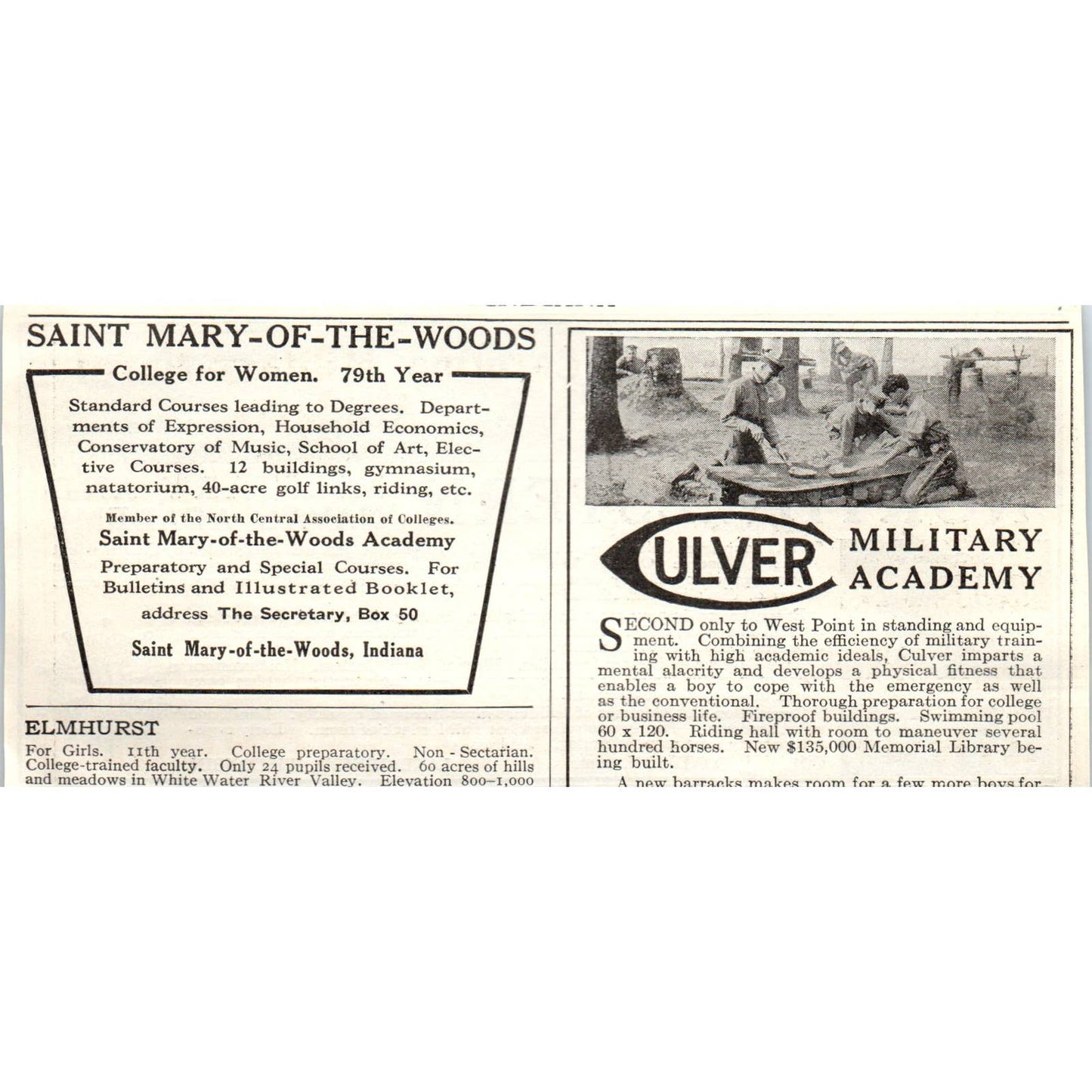 c1920 Harper's Ad - Northwestern Military and Naval Academy Lake Geneva WI EA3