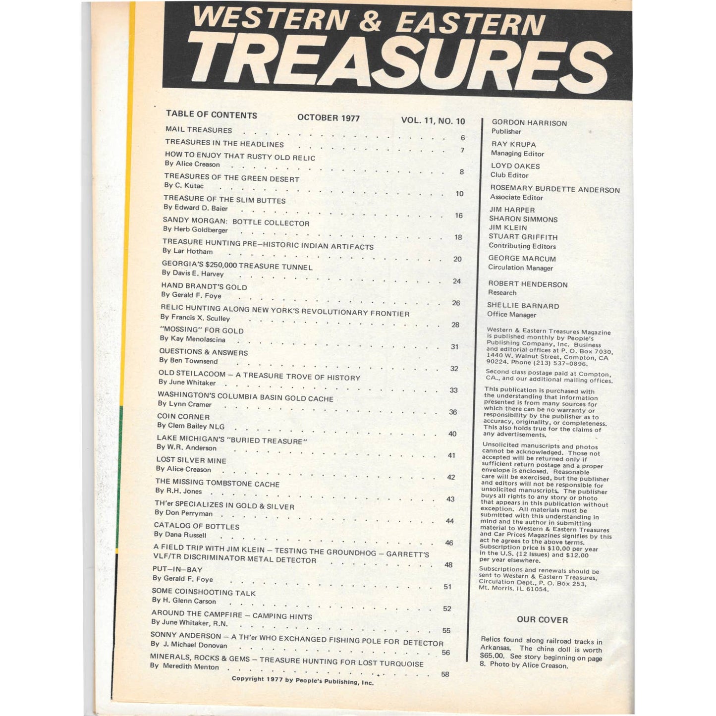 Western & Eastern Treasures Magazine - Gold Metal Detecting Oct 1977 M3