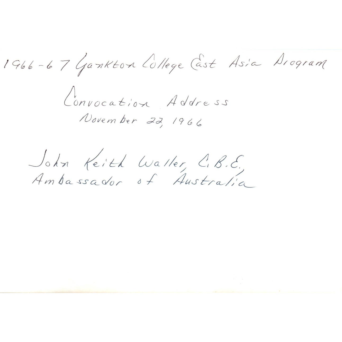 John Keith Waller C.B.E. Australian Ambassador 1966 Original Photo 5x7 TK1-P5