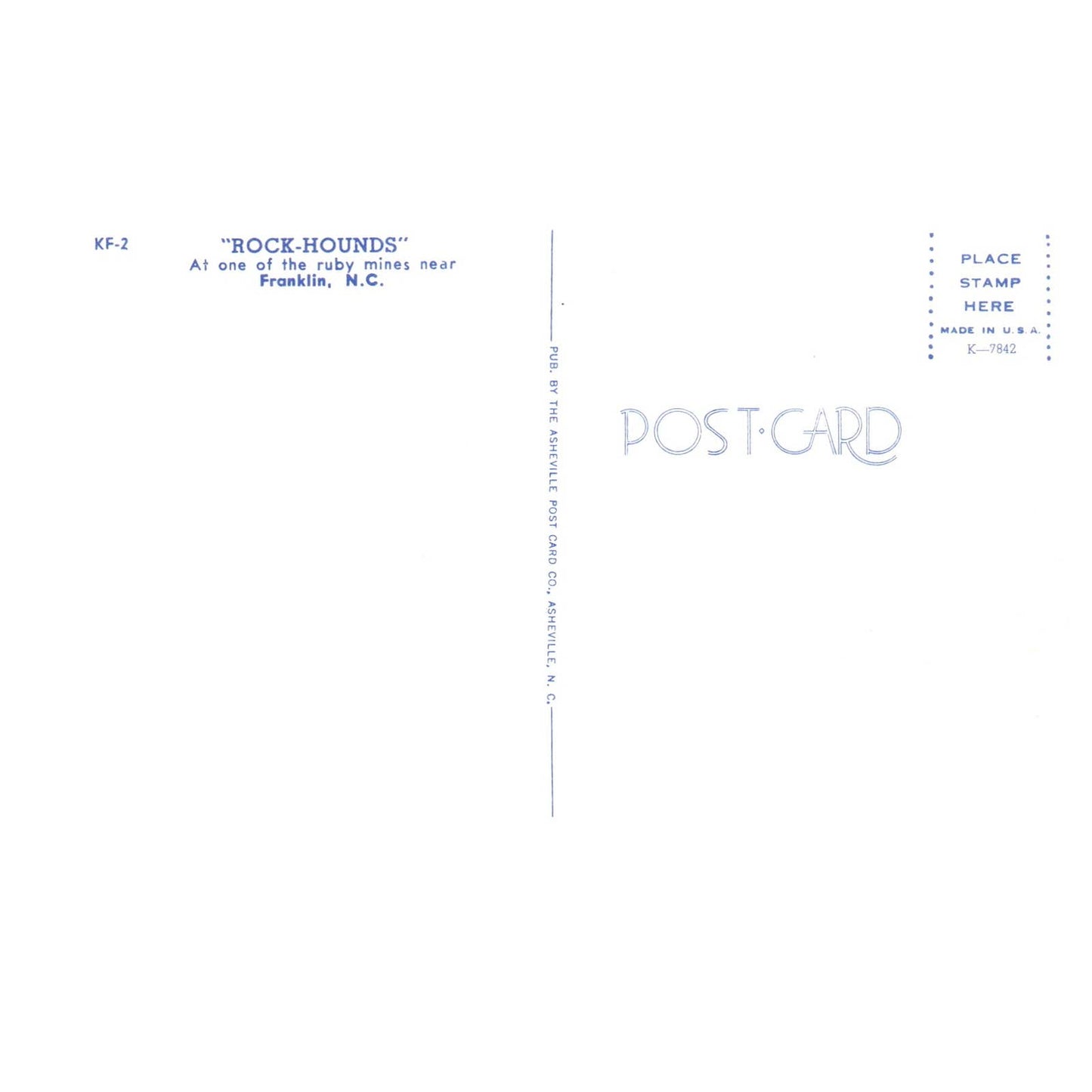 Vintage Postcard - "Rock-Hounds" Ruby Mines Franklin North Carolina TJ6-1