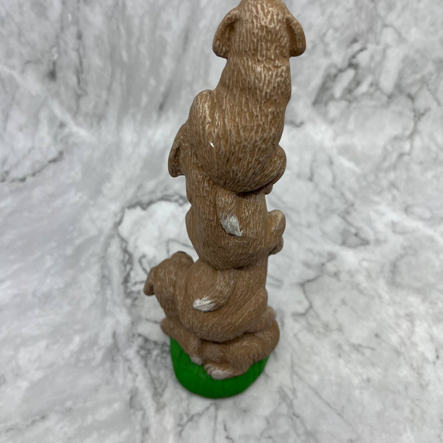 Vintage Ceramic Hand Painted Stack of Dogs Statue 9" TI9