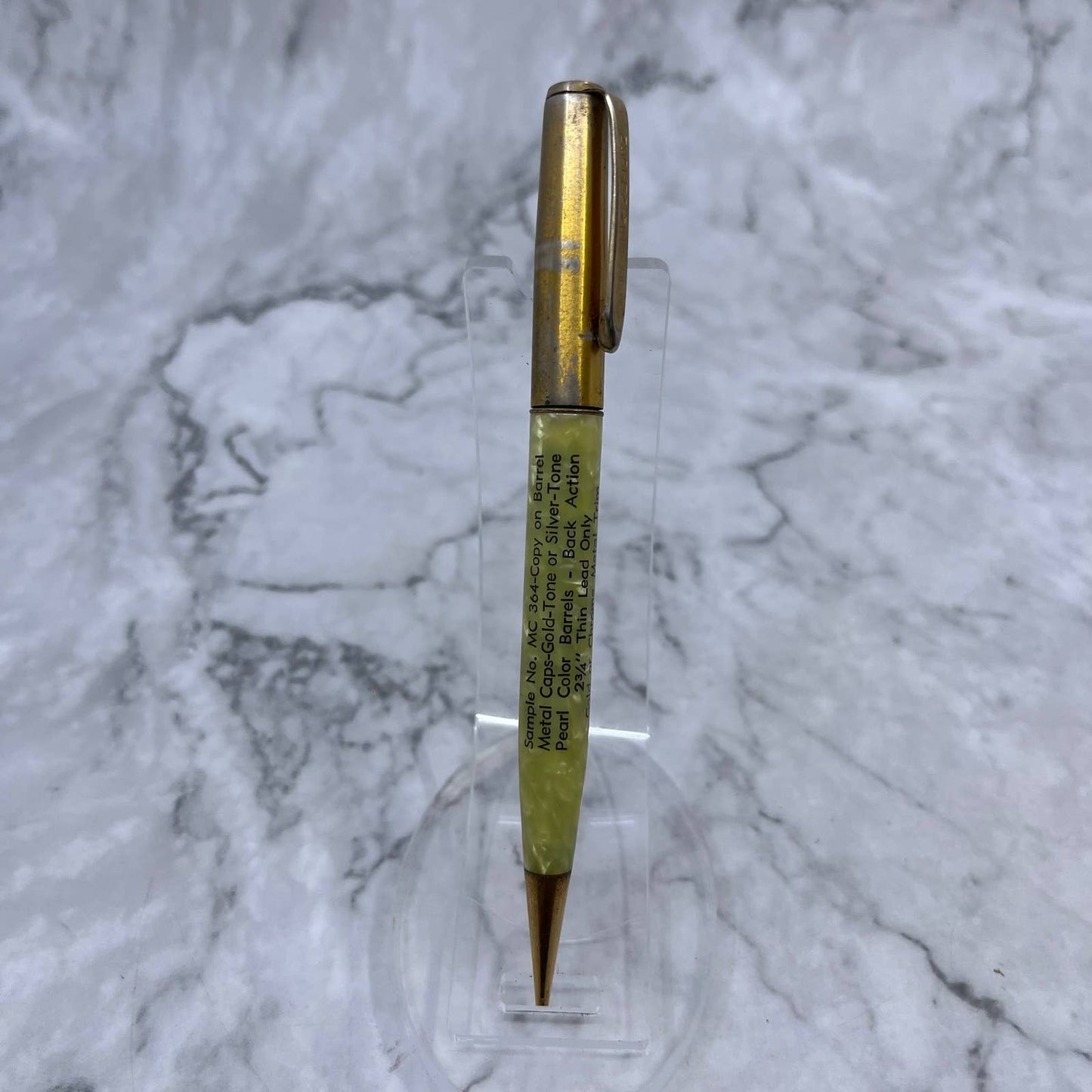 Marble Celluloid Mechanical Pencil Citizens State Bank Giddings TX Sample SE6